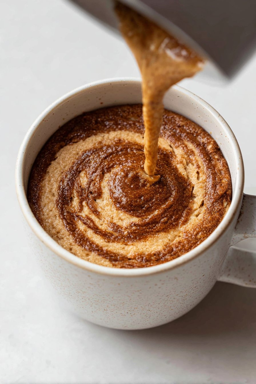 The Easiest Sugar-Free Cinnamon Roll Mug Cake instructions process