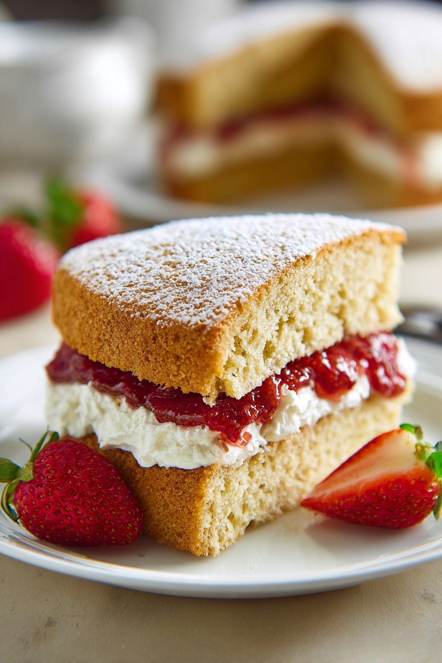 Sugar Free Victoria Sponge serving