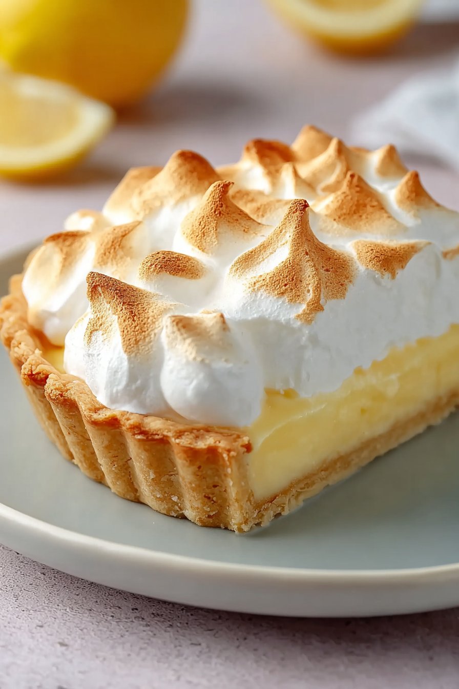 Creamy Sugar Free Lemon Meringue Pie serving