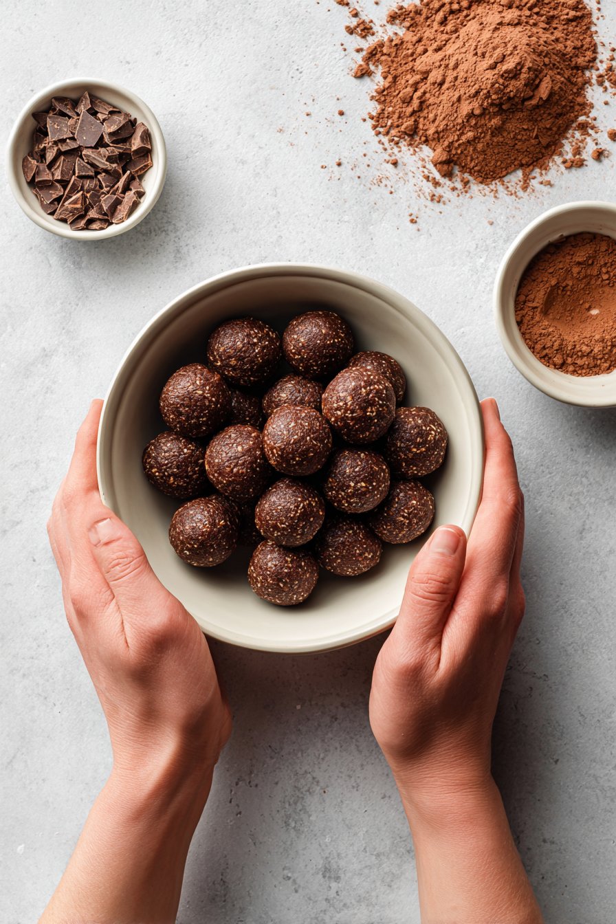 3-Ingredient No Bake Brownie Bites instructions process