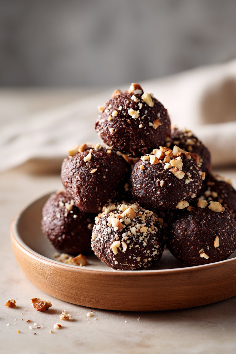 3-Ingredient No Bake Brownie Bites serving