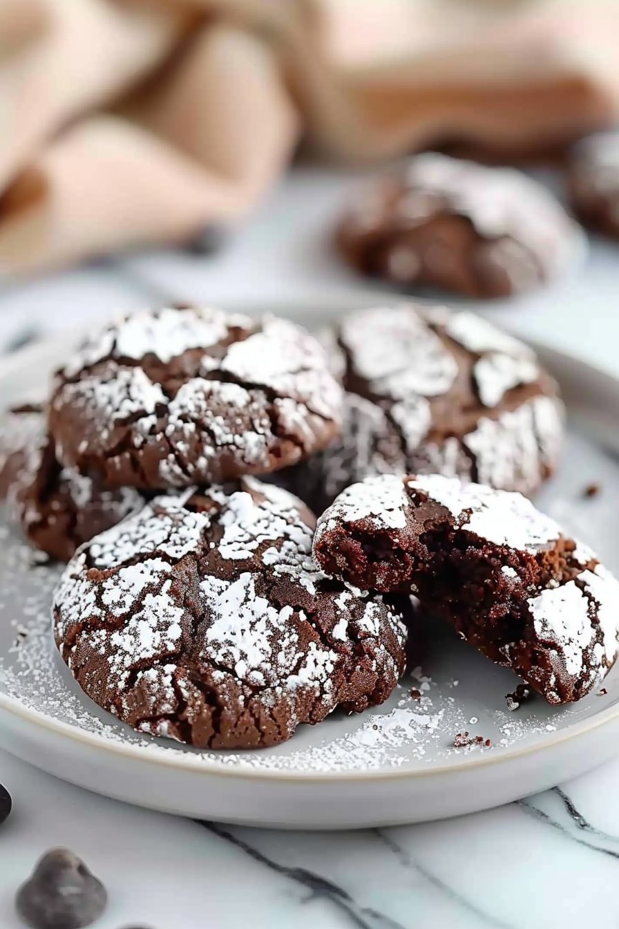 Homemade Keto Chocolate Crinkle Cookies - wineandcookie serving