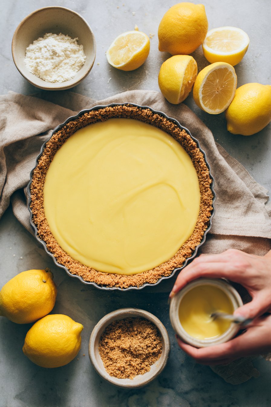 No-Bake Sugar-Free Lemon Pie with Almond Flour Crust instructions process