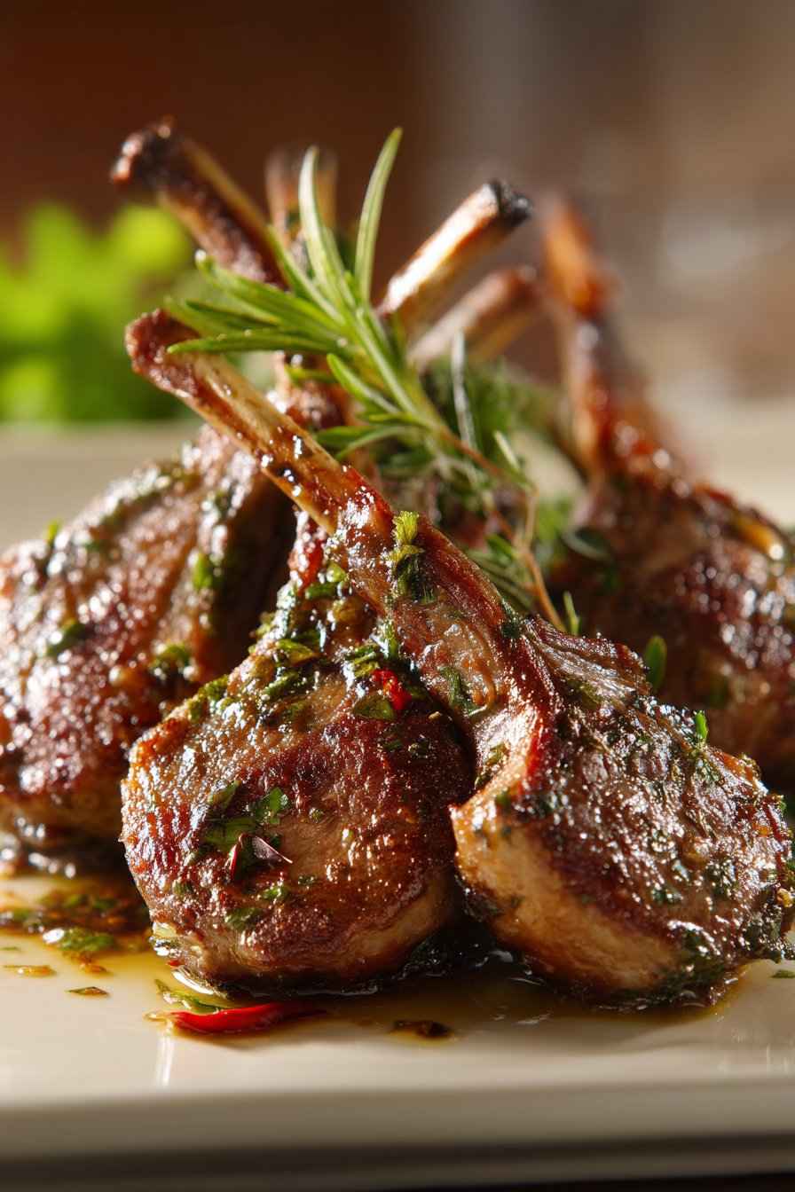 Garlic Marry Me Lamb Chops serving