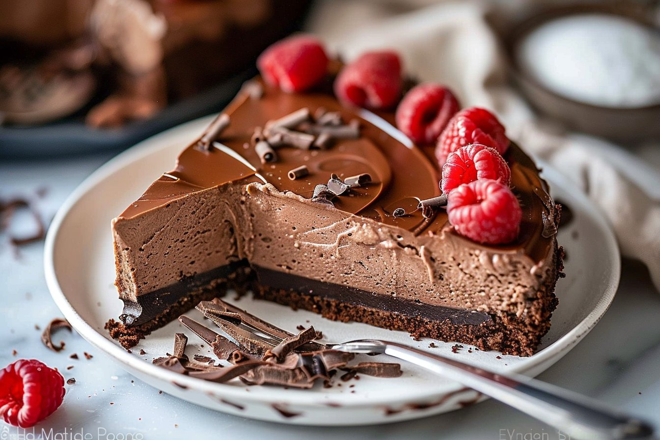 No Bake Keto Chocolate Cheesecake recipe card