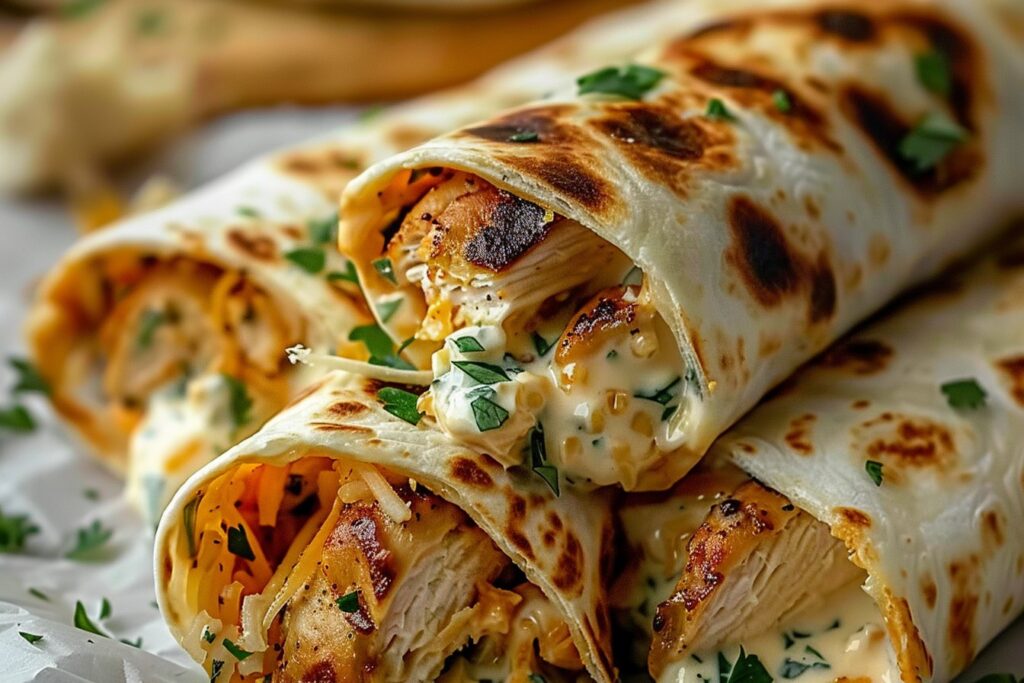 Low Carb Cheesy Garlic Chicken Wraps featured image