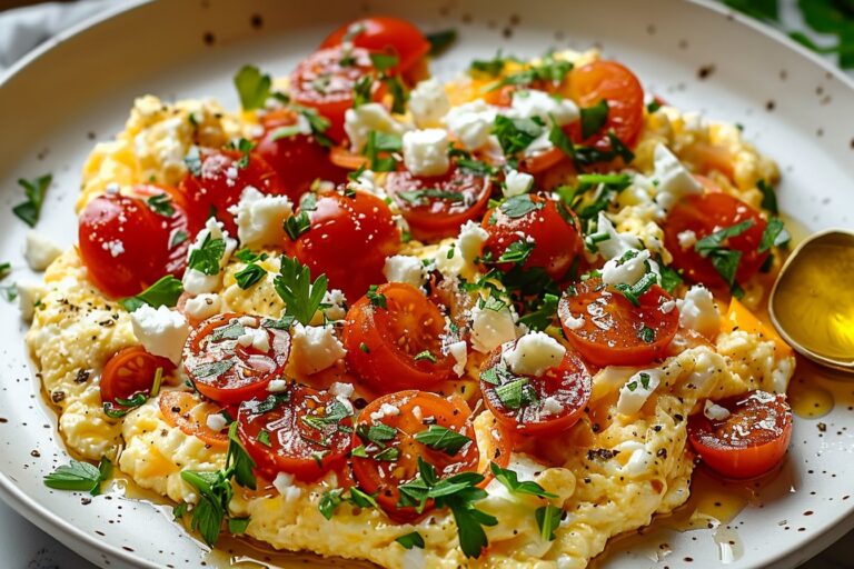 Healthy Mediterranean Scrambled Eggs for a Vibrant Morning Boost featured