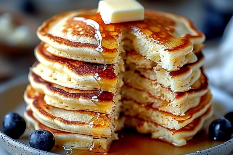 Flourless Cottage Cheese Pancakes featured