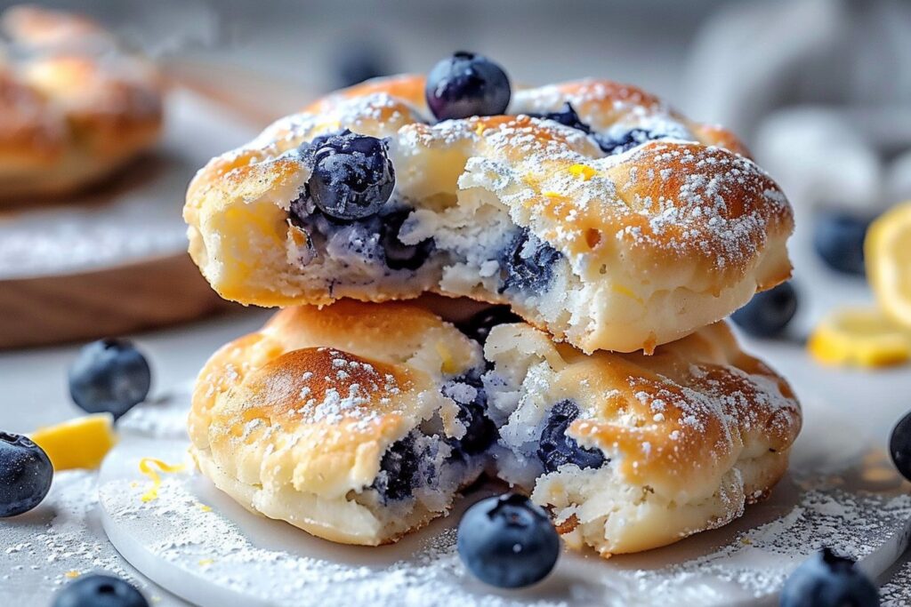 Fluffy Cottage Cheese Blueberry Cloud Bread featured