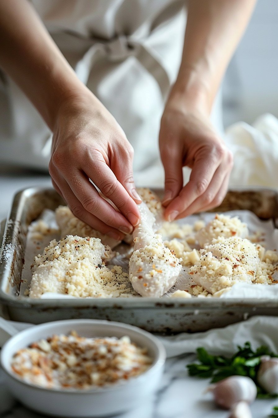 Keto Garlic Parmesan Chicken process image