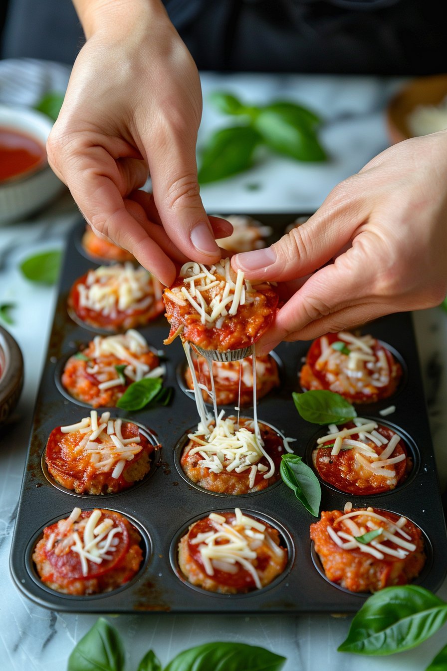 Keto Beef halal beef sausage slices Pizza Bites process image