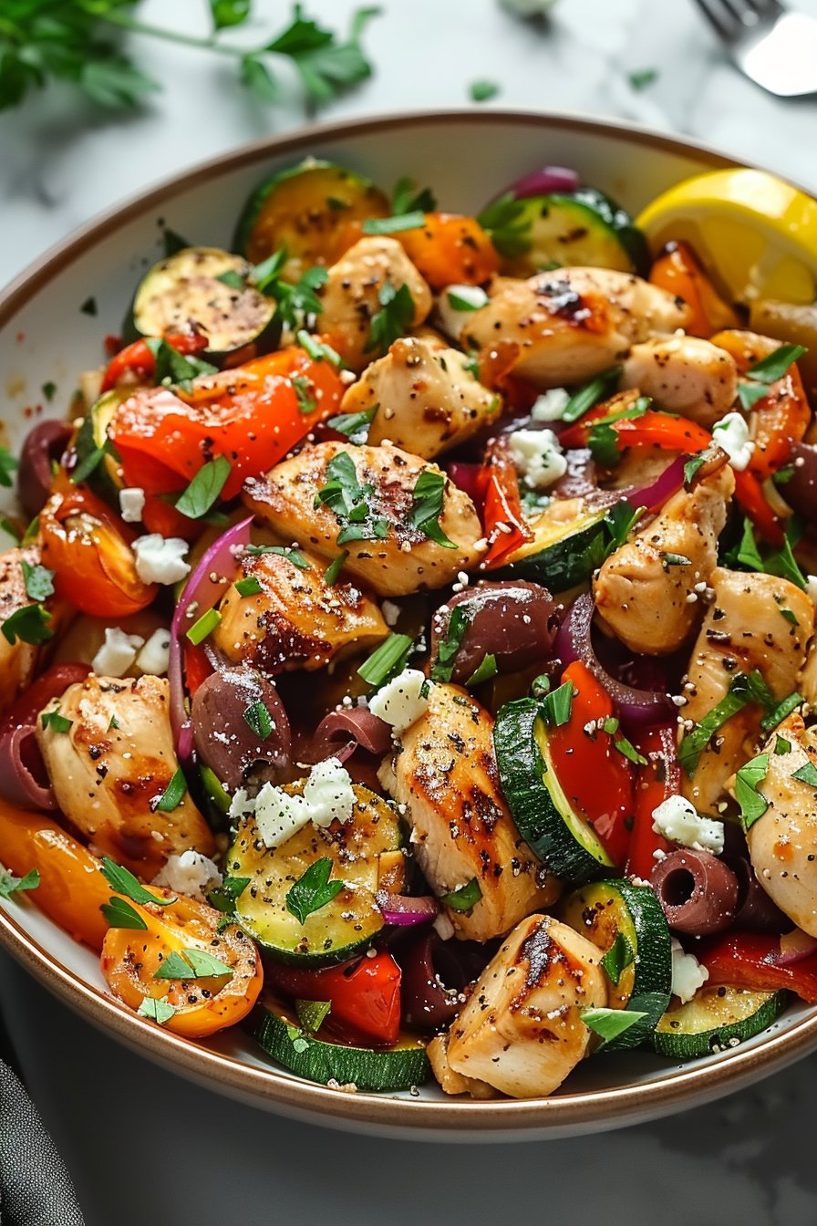 Mediterranean Chicken Stir Fry Recipe: Wholesome 30-Minute Delight serving image