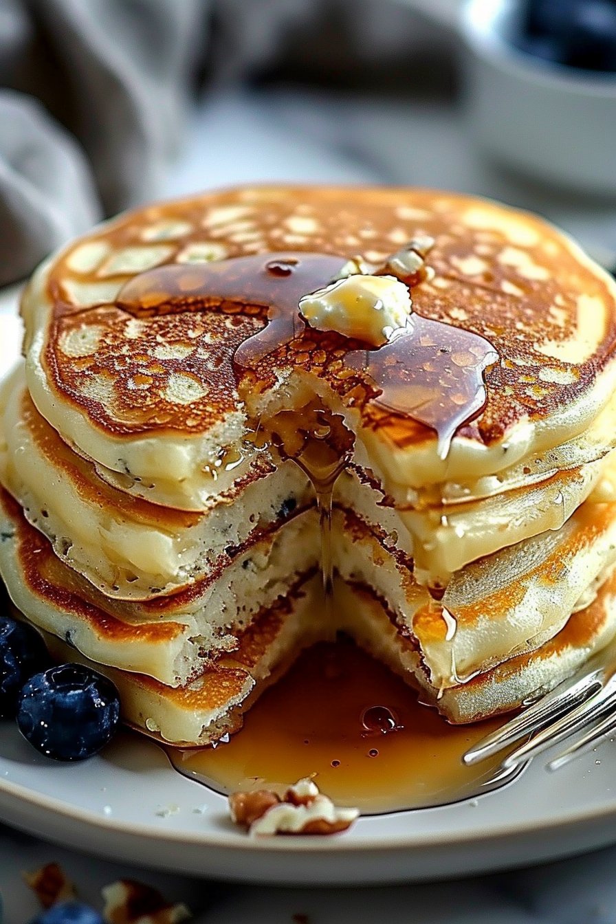 Flourless Cottage Cheese Pancakes serving