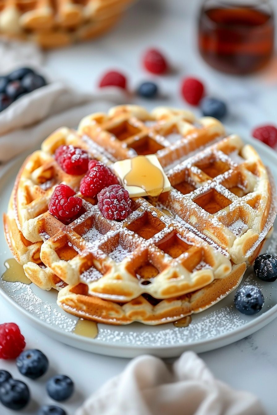 Almond Flour Waffles serving