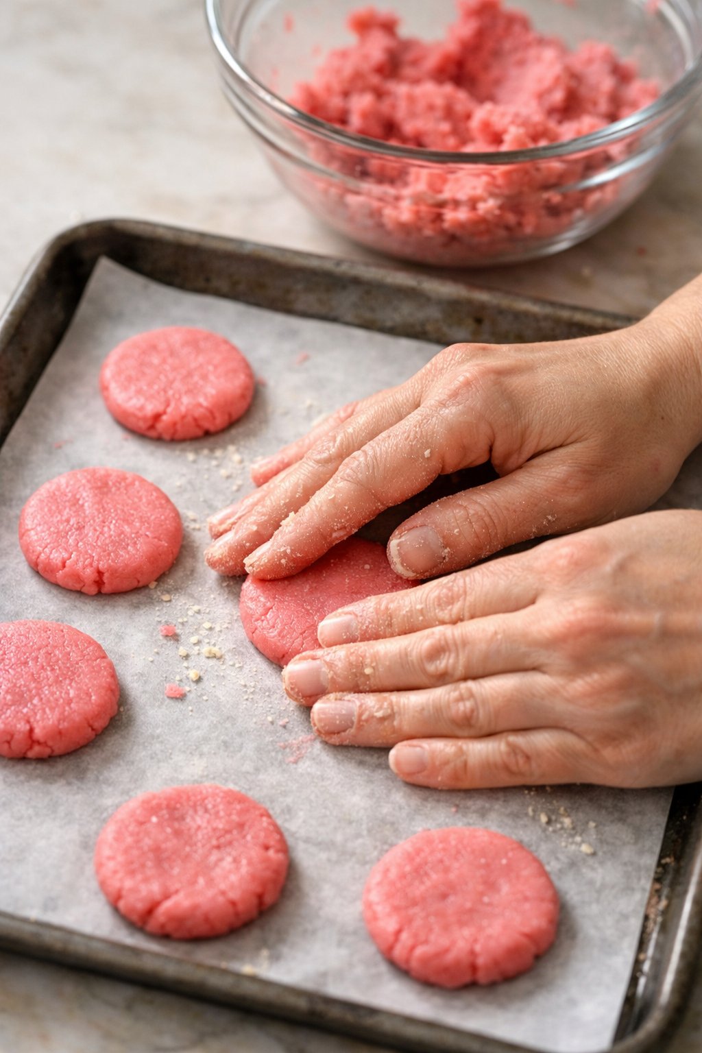 Sugar Free Jello Cookies with Strawberry Flavor process image