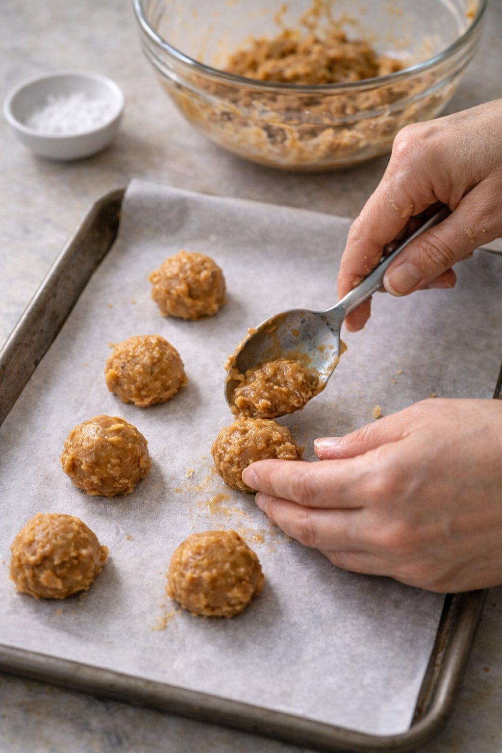 Low Calorie Sugar Free Almond Flour Peanut Butter Cookies process image