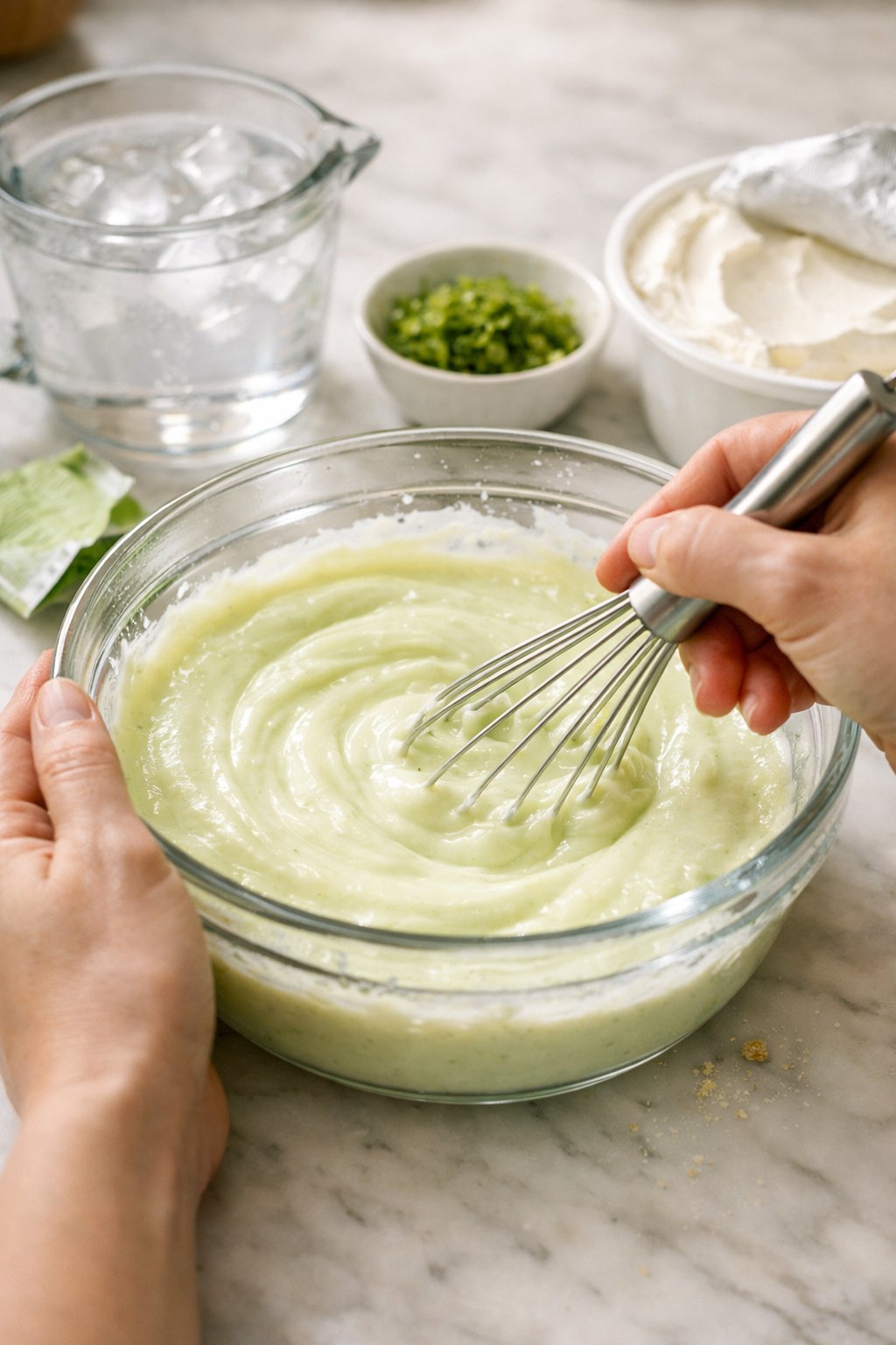 Sugar Free Key Lime Jello Pie process image