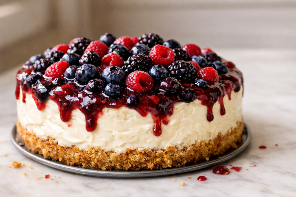 Diabetic Cheesecake with berry topping – zero sugar and delicious featured image
