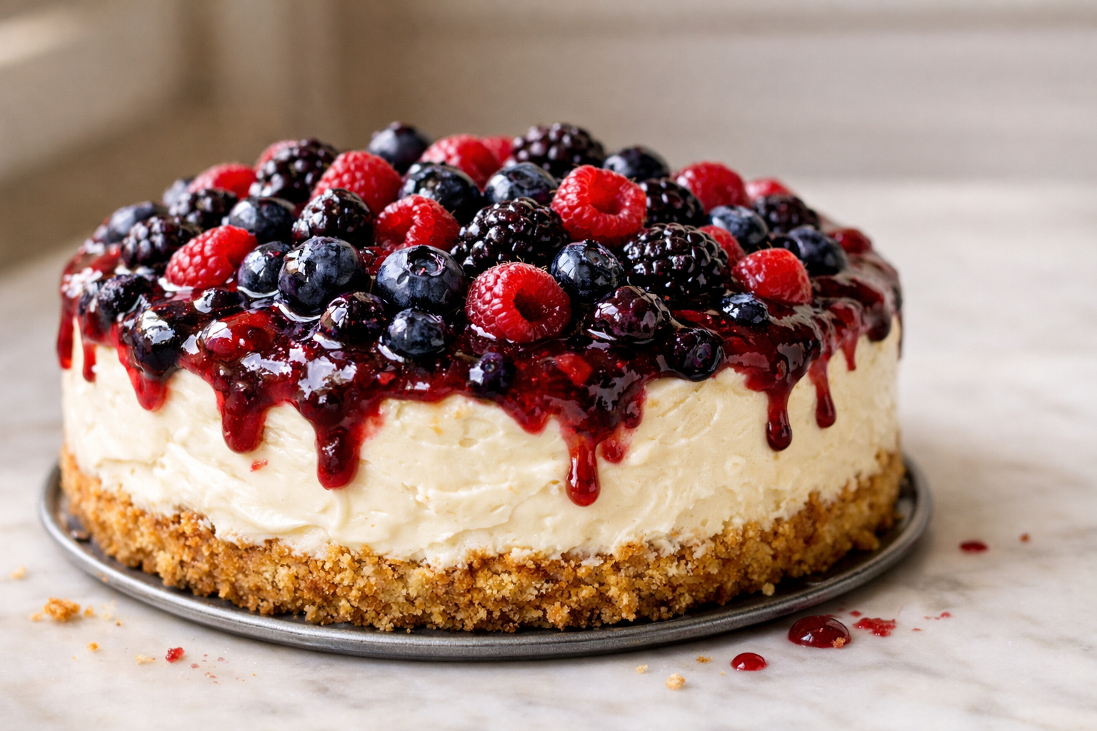 Diabetic Cheesecake with berry topping – zero sugar and delicious featured image