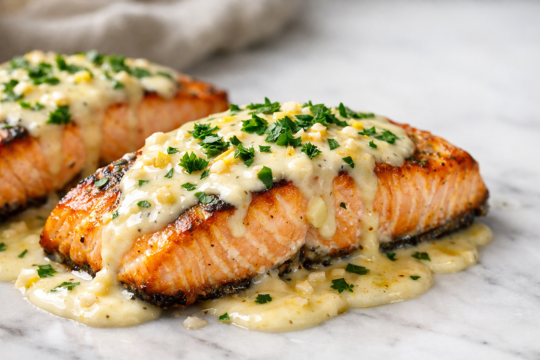 Keto Creamy Lemon Garlic Salmon Recipe You'll Crave Daily featured image