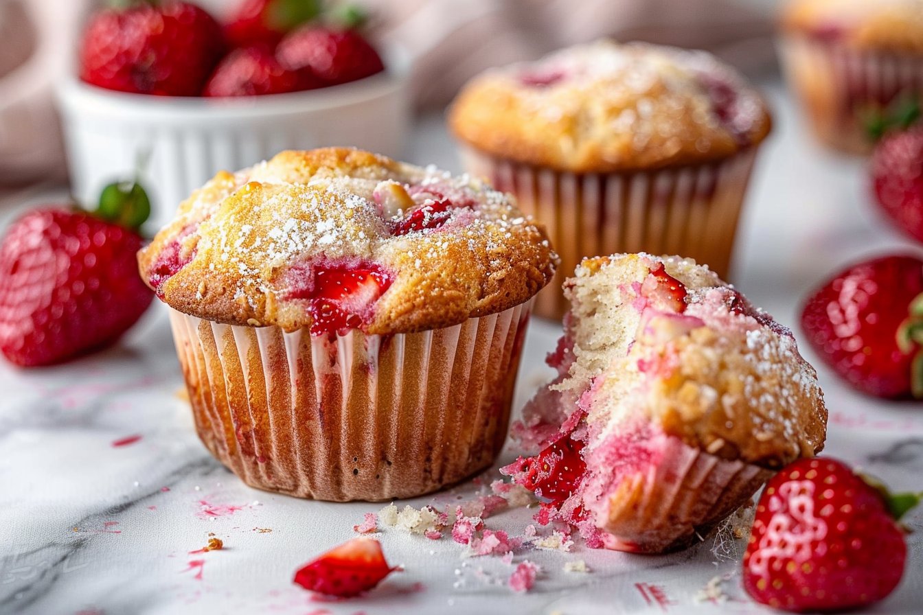 Strawberry Protein Muffins : Low-Carb, High-Protein, Bariatric-Friendly recipe card