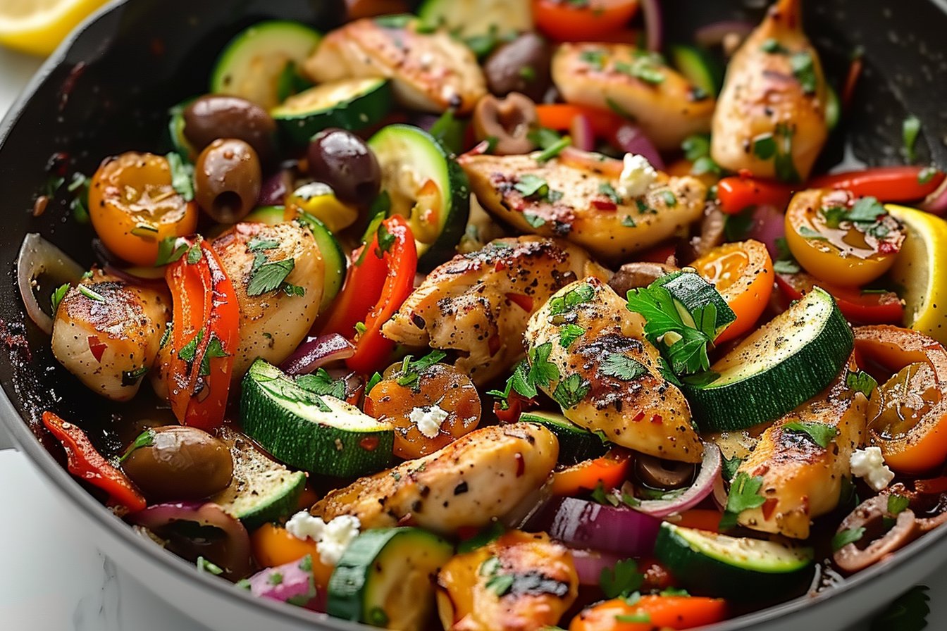 Mediterranean Chicken Stir Fry Recipe: Wholesome 30-Minute Delight recipe card