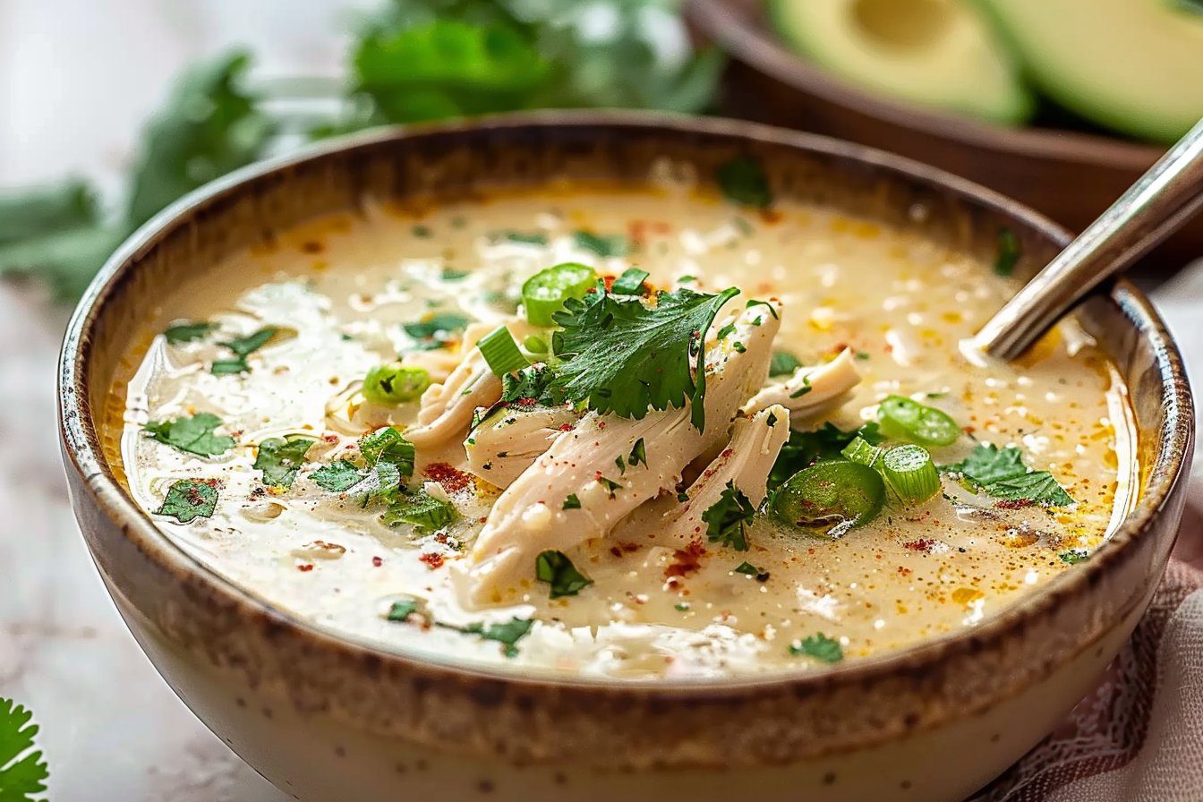 Tasty Keto White Chicken Chili recipe card
