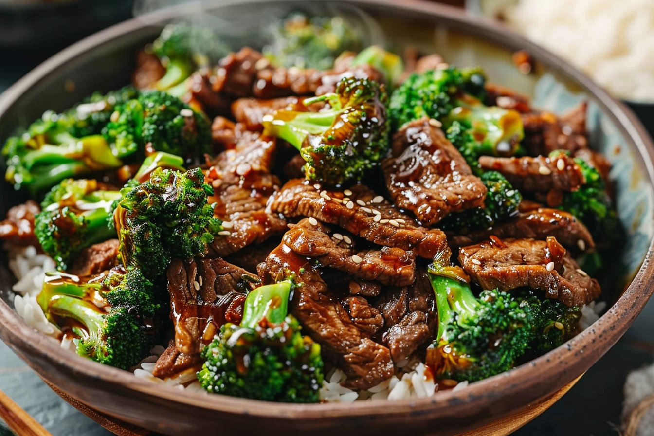Chinese Beef and Broccoli (牛肉炒西兰花) recipe card