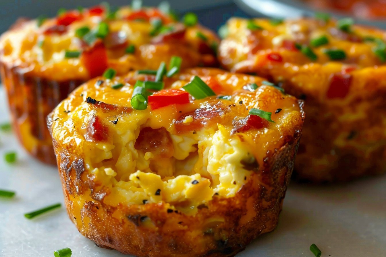 Amazing Keto Egg Muffins in 6 Easy Steps recipe card