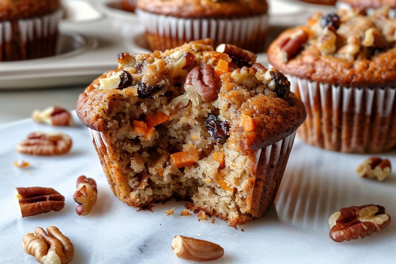 Classic Moist & Healthy Morning Glory Muffins recipe card