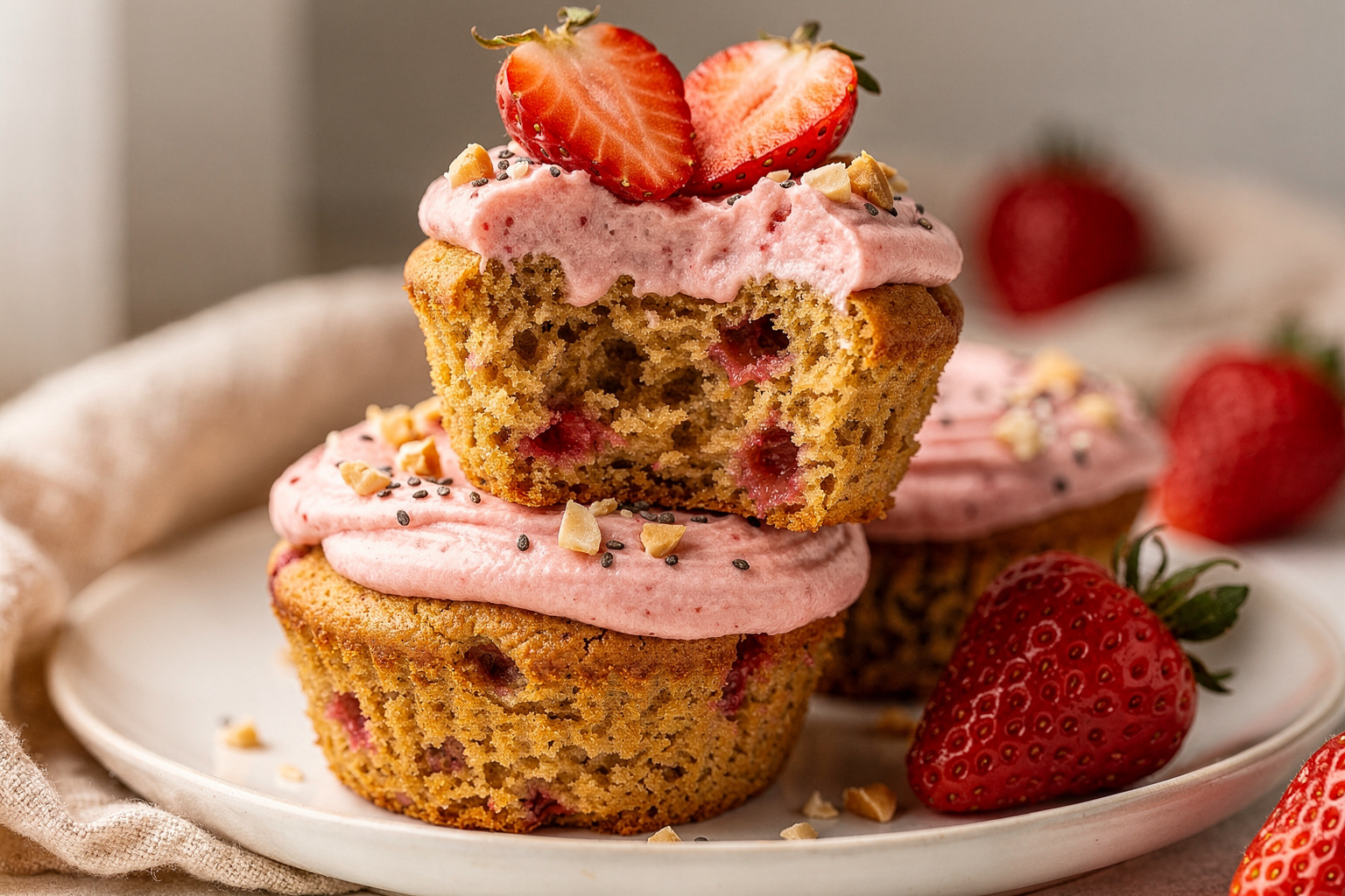 Strawberry Protein Muffins : Low-Carb, High-Protein, Bariatric-Friendly featured image