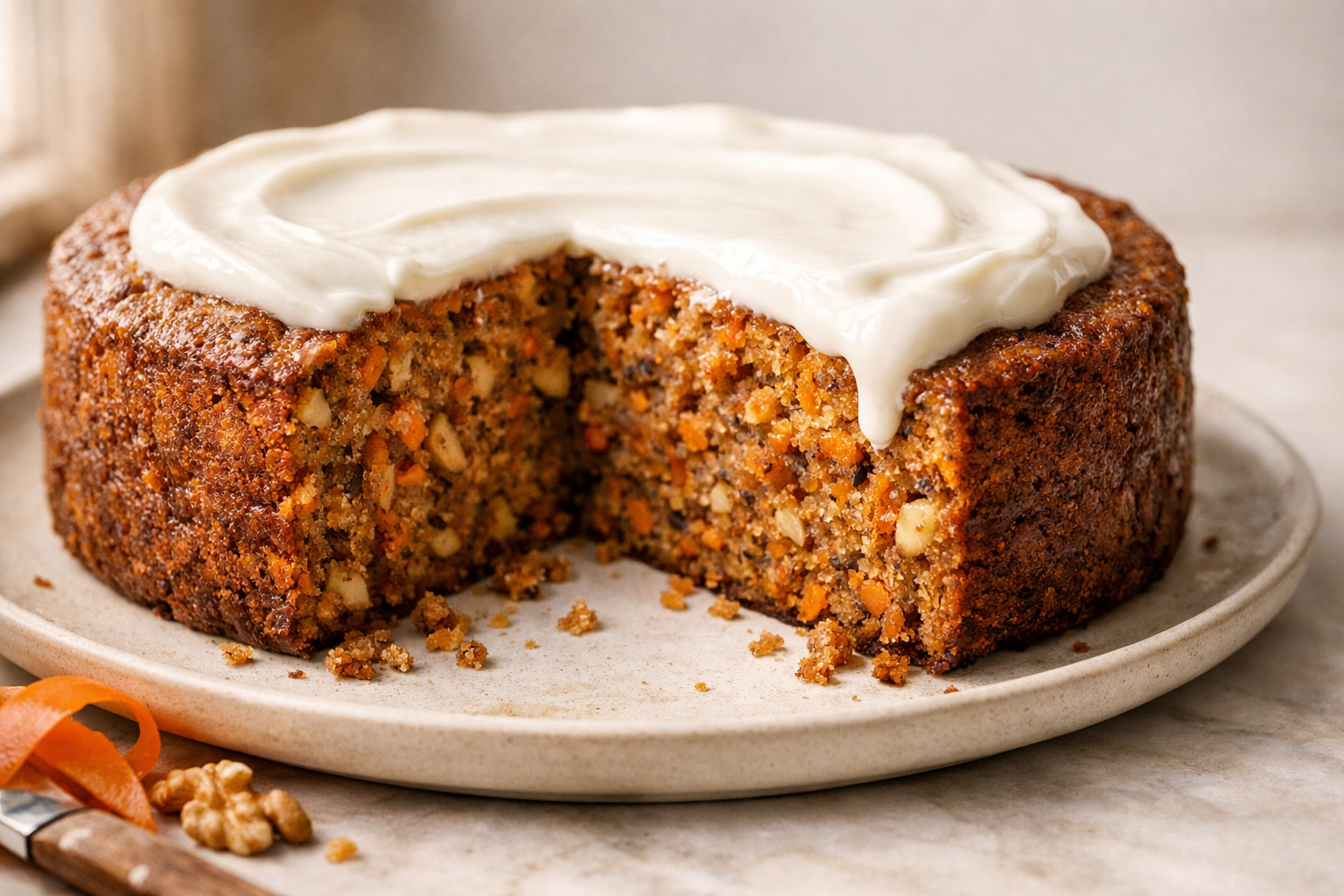 The best Flourless Sugar-Free Carrot Cake featured image