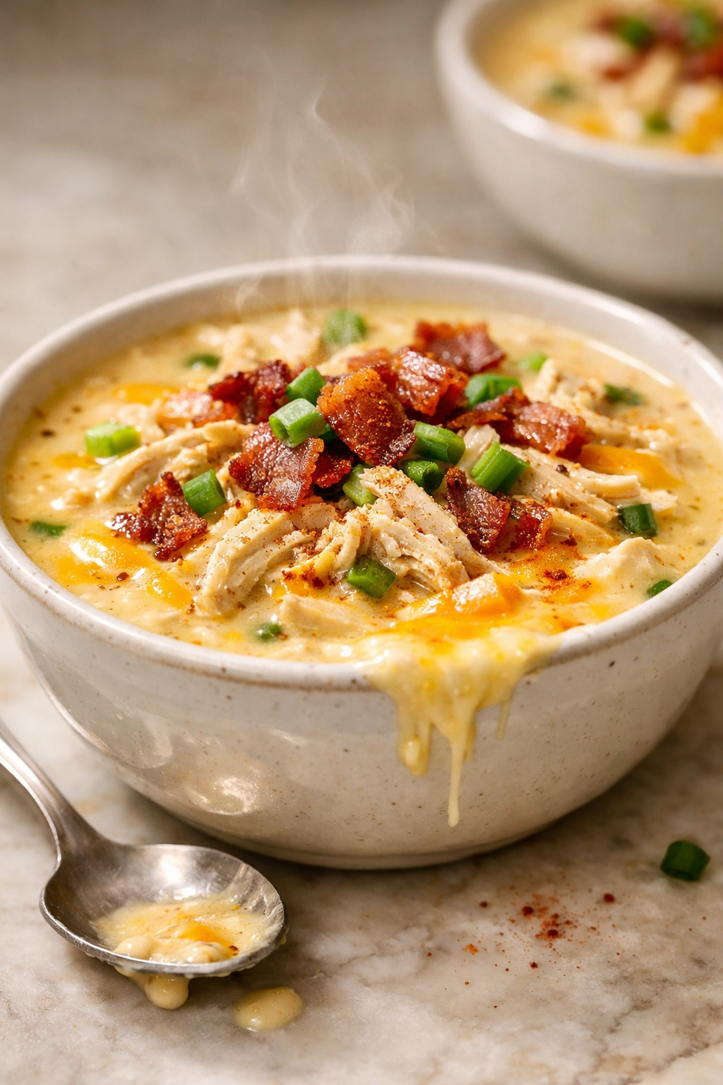 Keto Crack Chicken Soup Creamy Low Carb Recipe serving image