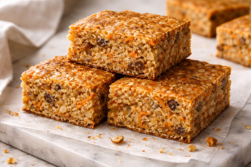 No Sugar Cottage Cheese Carrot Cake Bars Recipe featured image
