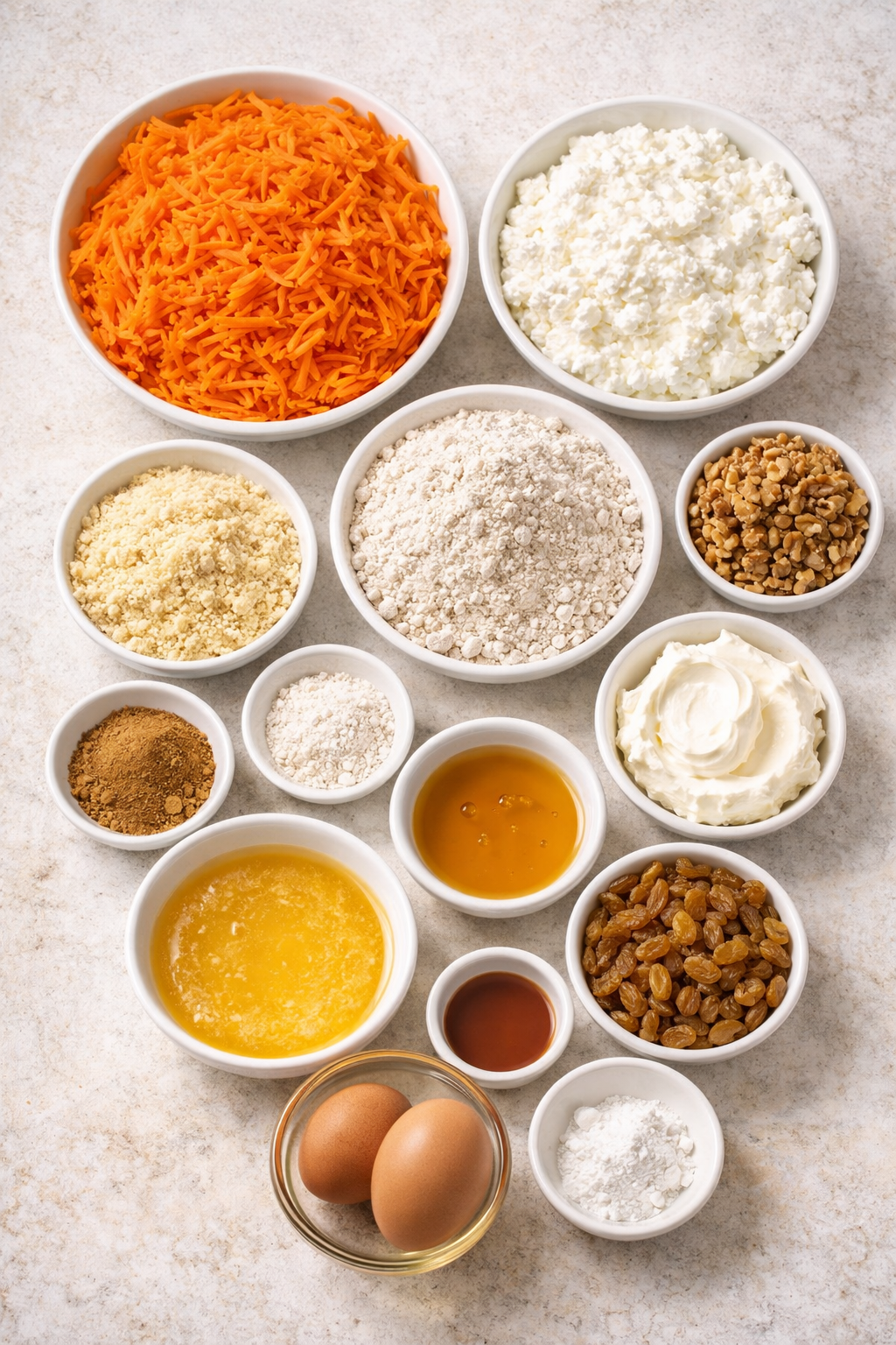 No Sugar Cottage Cheese Carrot Cake Bars Recipe ingredients image