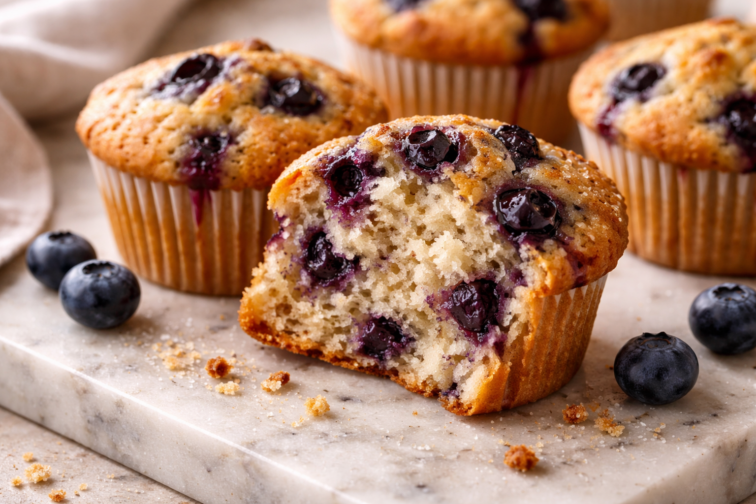 Simple Diabetic Sugar Free Blueberry Muffins - The Naked Diabetic featured image