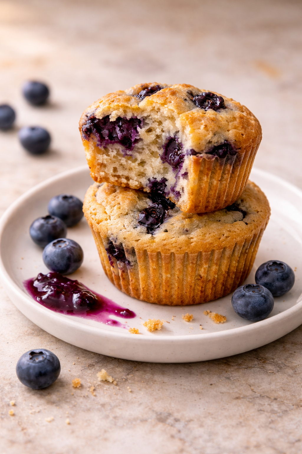 Simple Diabetic Sugar Free Blueberry Muffins - The Naked Diabetic serving image