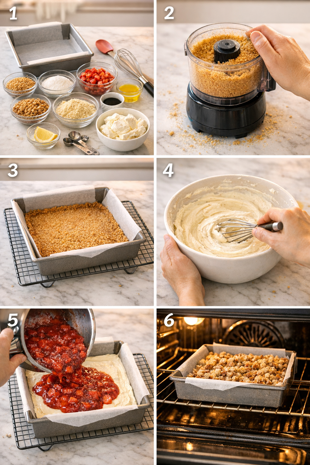 The Best Diabetic Sugar Free Strawberry Cheesecake Squares - The Naked Diabetic instructions image