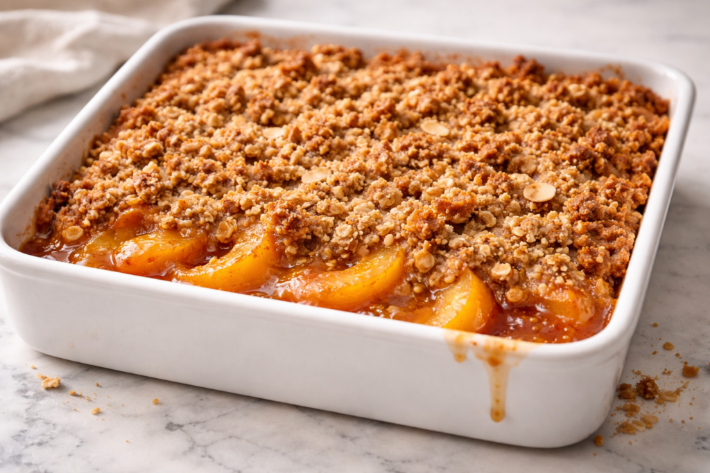 Diabetic Friendly Peach Cobbler Recipe with Fresh Peaches featured image