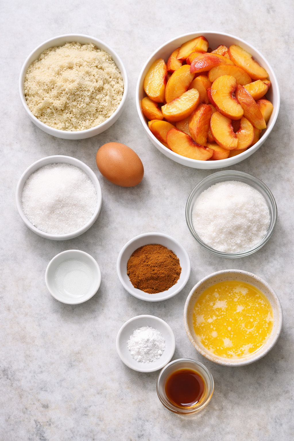 Diabetic Friendly Peach Cobbler Recipe with Fresh Peaches ingredients image