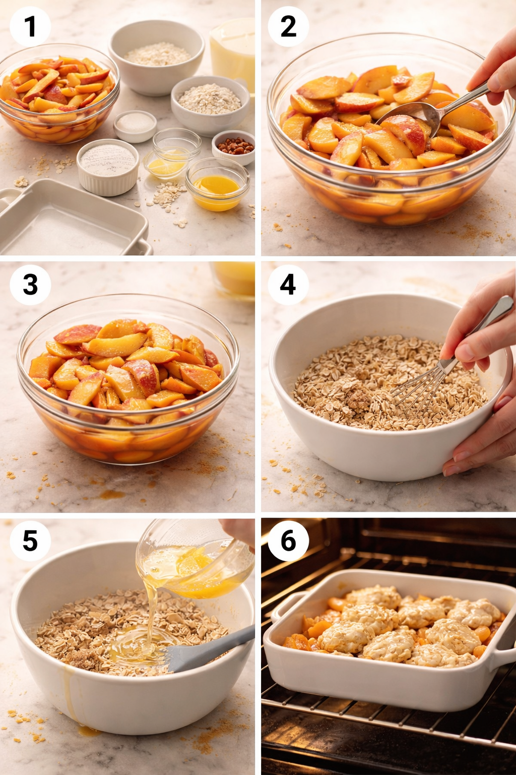 Diabetic Friendly Peach Cobbler Recipe with Fresh Peaches instructions image