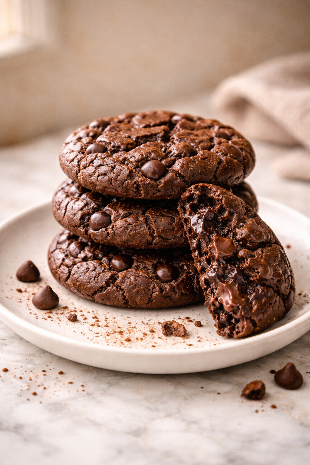 Keto Flourless Fudge Cookies with Rich Chocolate Flavor serving image