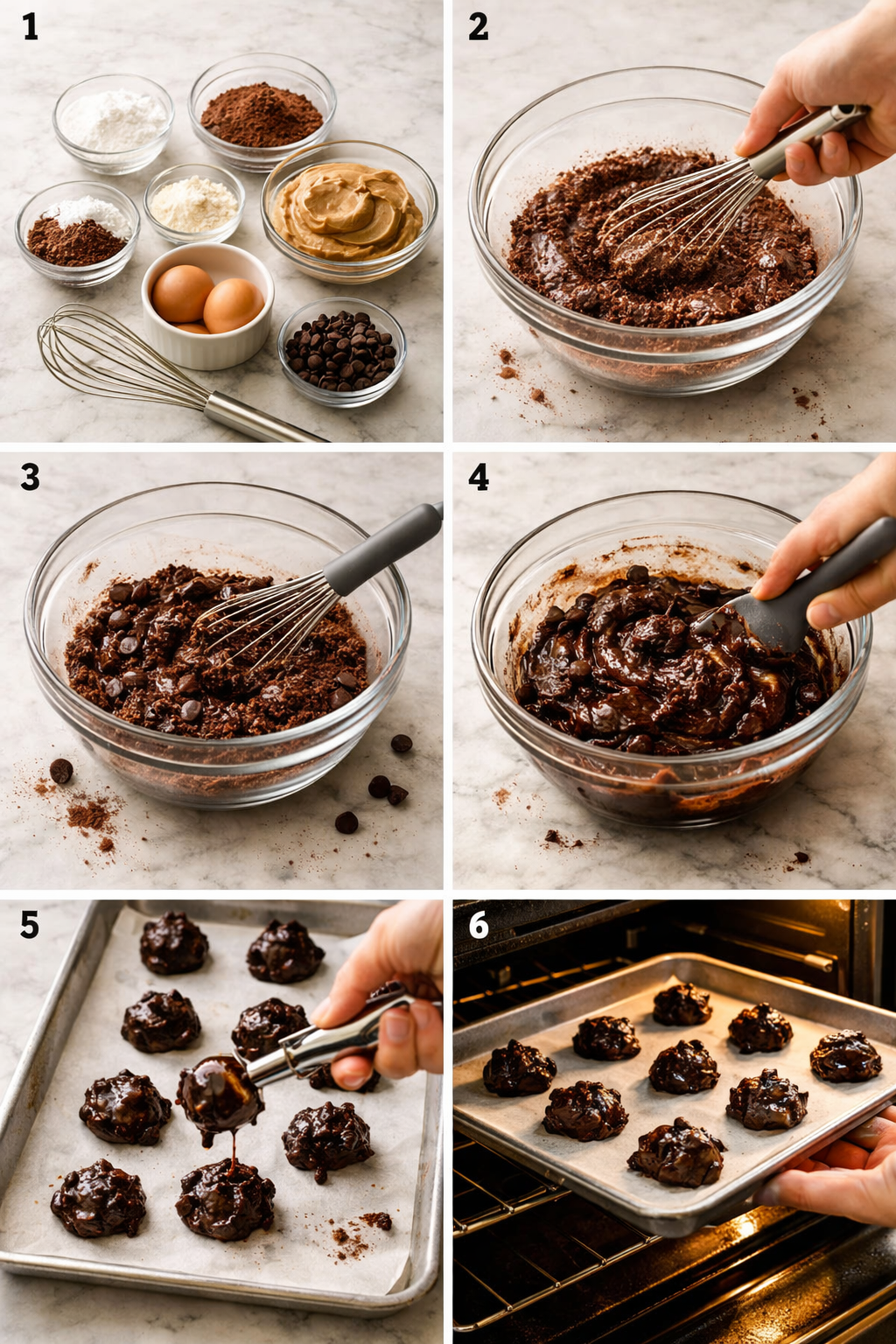 Keto Flourless Fudge Cookies with Rich Chocolate Flavor instructions image