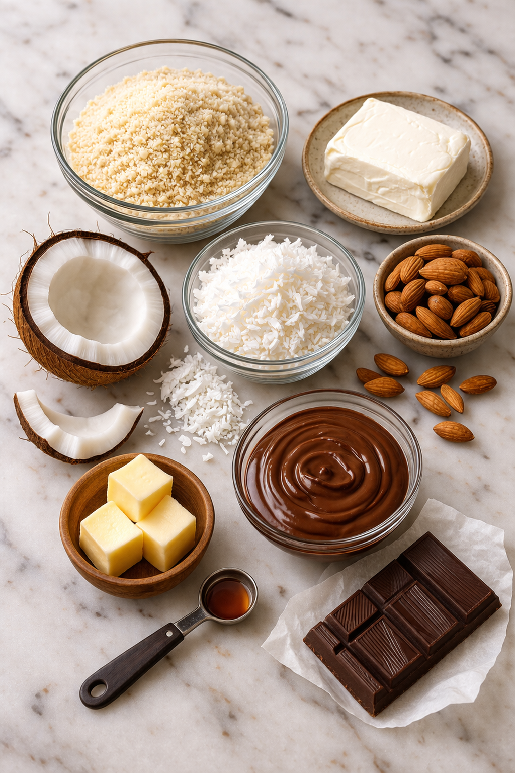 Keto Almond Joy Bars Easy Low Carb Dessert Recipe ingredients image