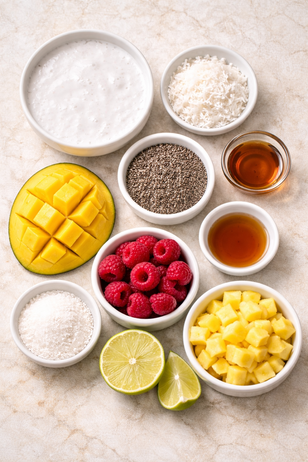 Coconut Chia Seed Pudding That Tastes Like a Vacation ingredients image