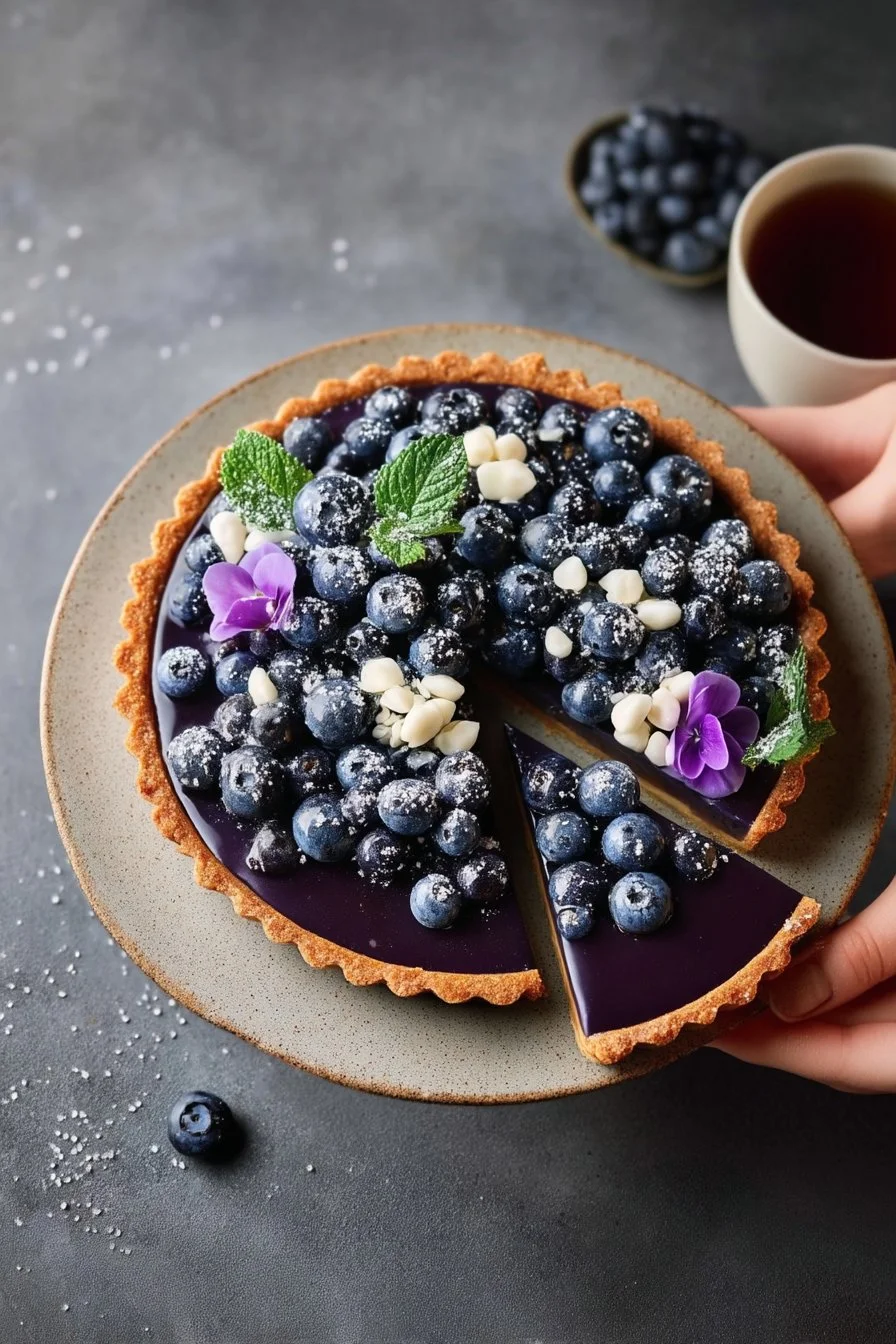 Blueberry Tart with Earl Grey Tea