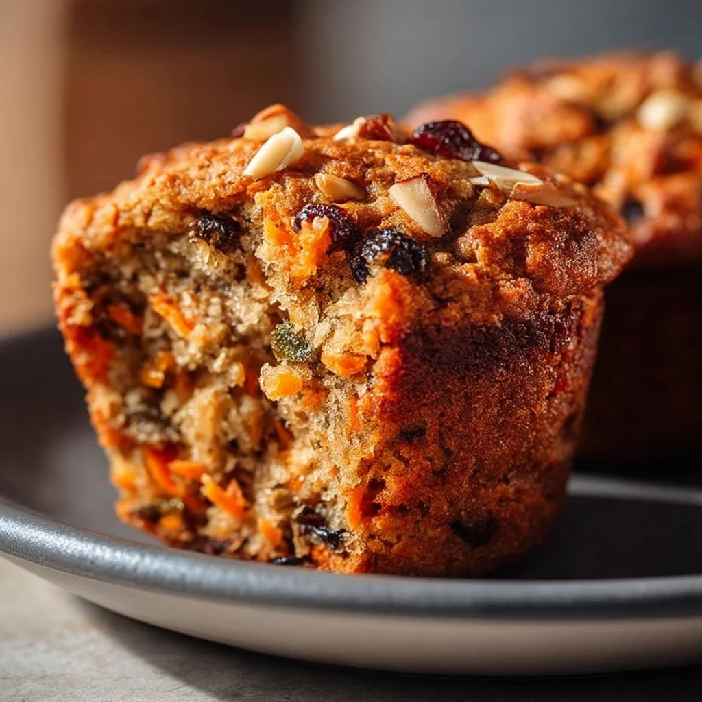 Delicious classic morning glory muffins ready to enjoy for breakfast