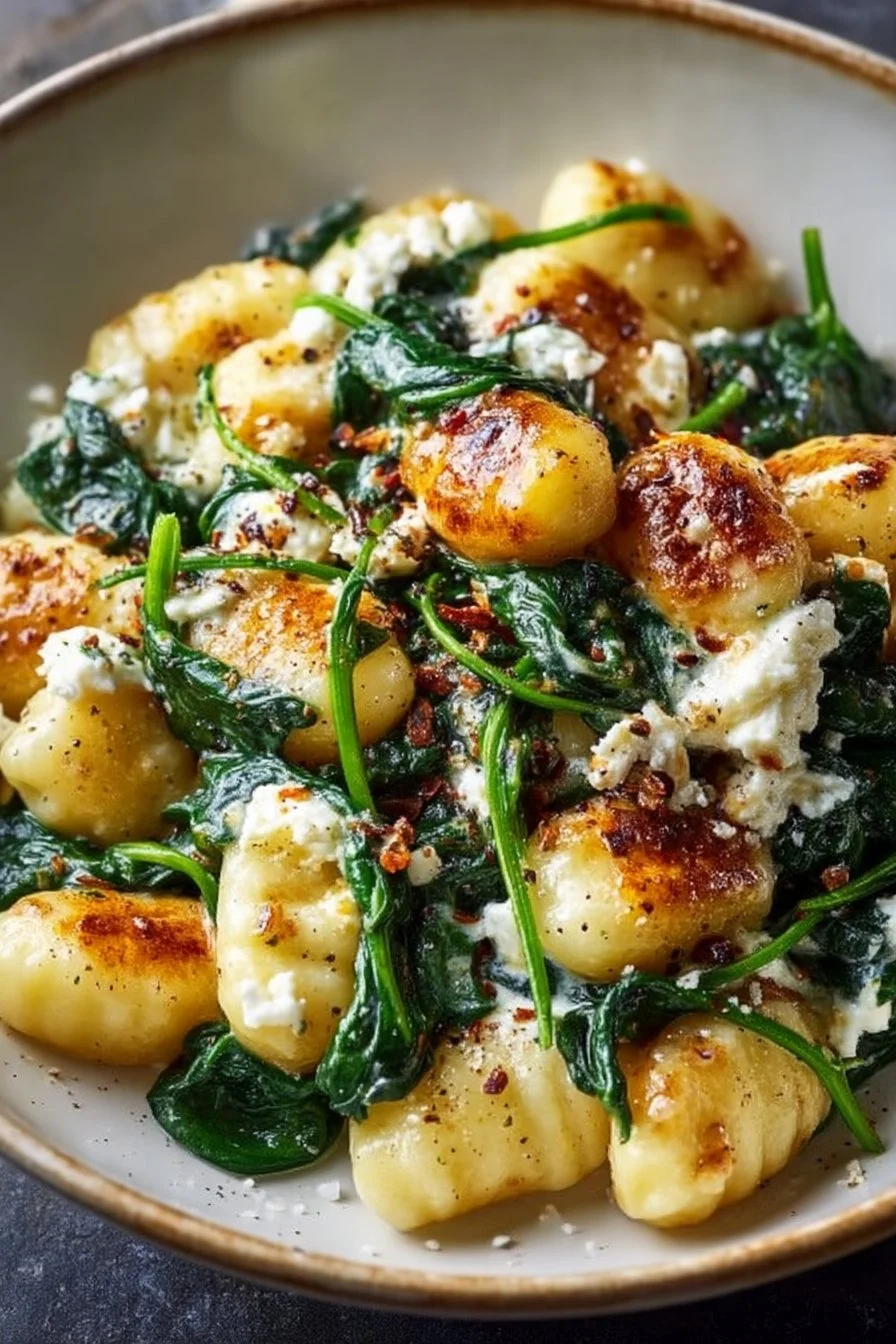 Creamy Gnocchi with Spinach and Feta