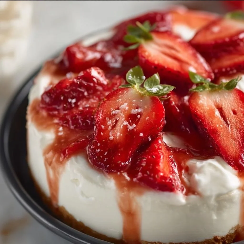Diabetic No Bake Sugar Free Strawberry Cheesecake