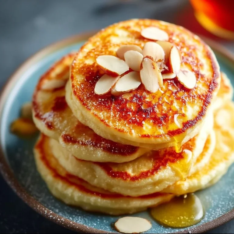 Healthy Greek yogurt pancakes made with almond flour on a plate